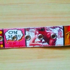 Vintage 80's plastic romance movie comic book belt